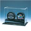 Deluxe 2 Hockey Puck Display autographed