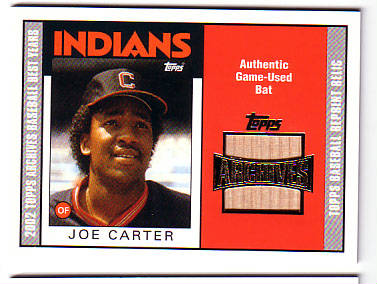 Joe Carter Game Used Bat Card