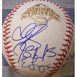 2008 Rays Multi-Signed 2008 World Series Official Major League Baseball (Longoria,Bartlett,Zobrist,Balfour)A