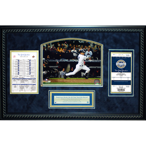 Derek Jeter Yankees Record Breaking Hits Scorecard & Ticket Collage