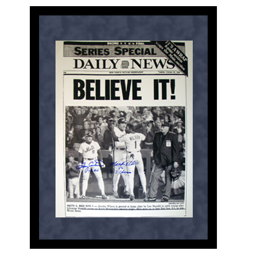 Gary Carter & Mookie Wilson Framed Daily News "Believe It"