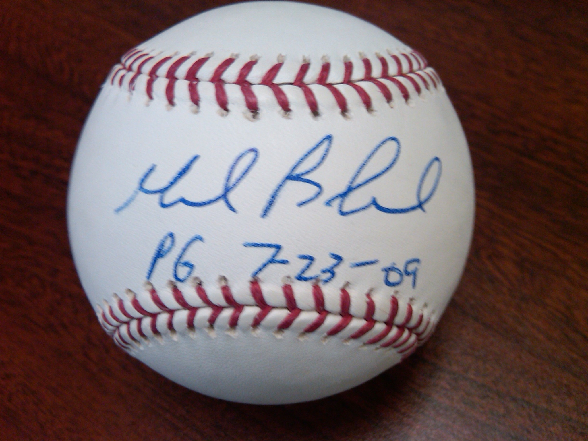 Mark Buehrle Perfect Game Inscription