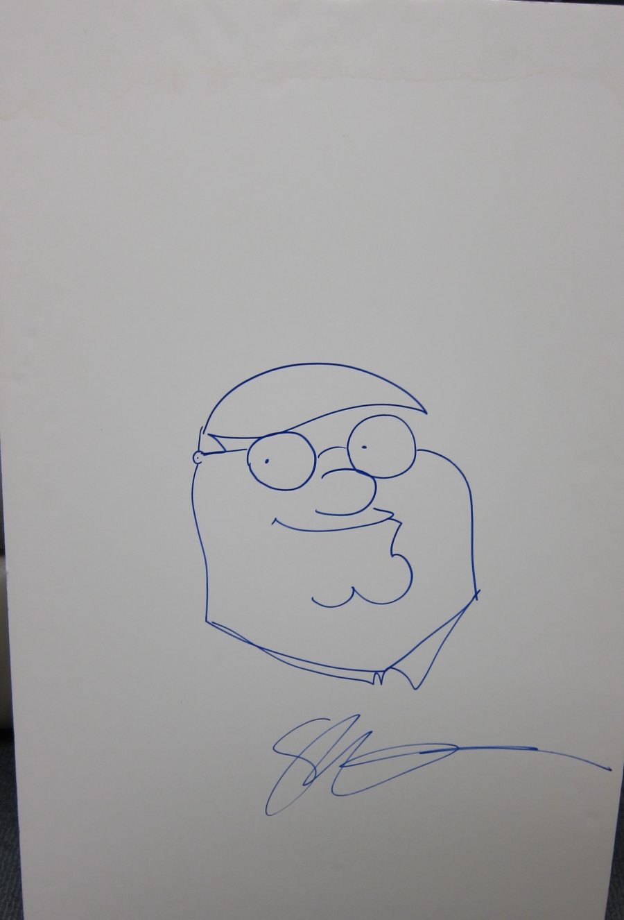 Seth Macfarlane Family Guy "Peter Griffin" Autographed Sketch 