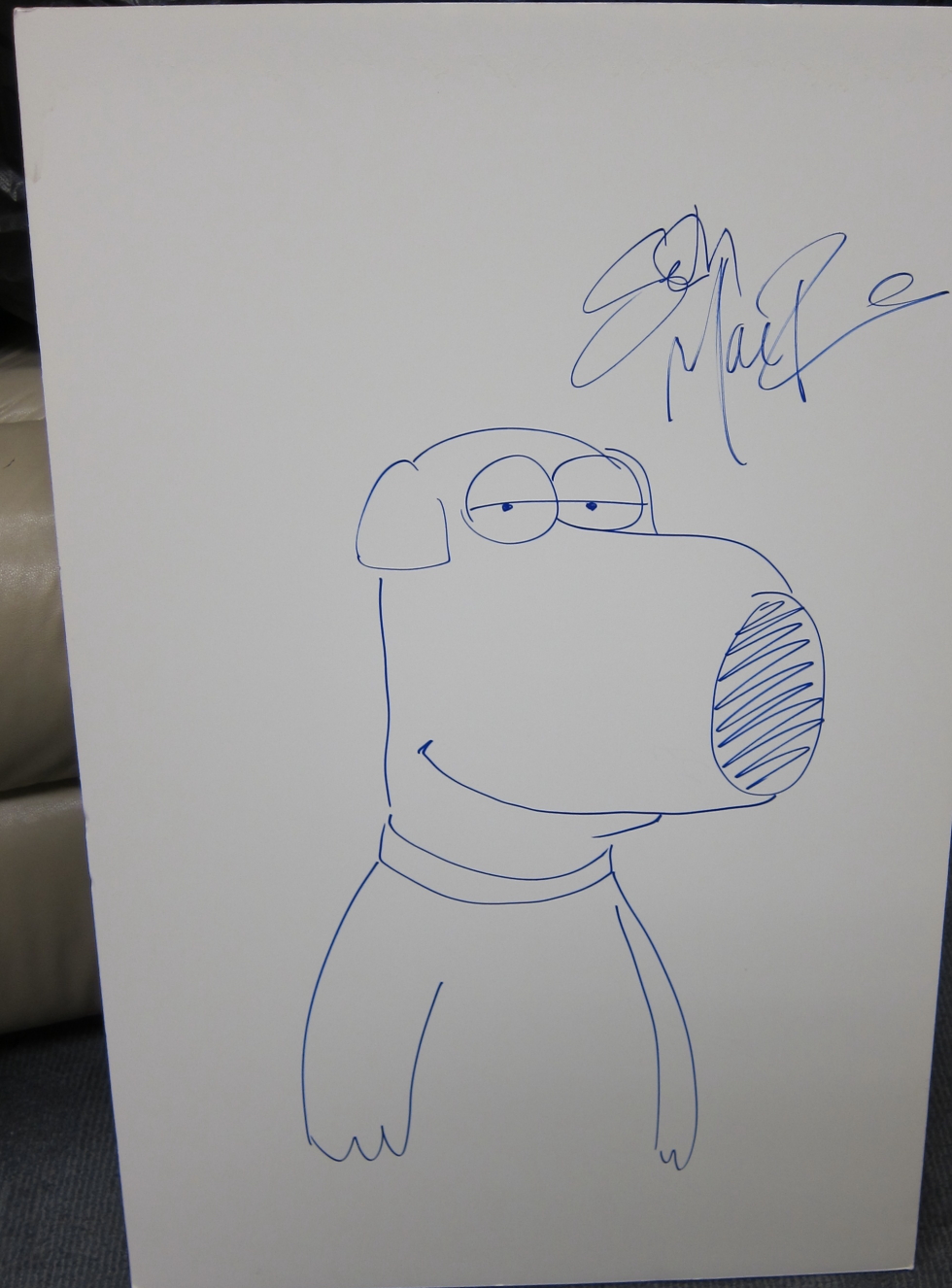 Seth Macfarlane Family Guy "Brian" Autographed Sketch 