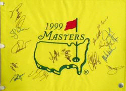 1999 Masters Multi Signed Pin Flag