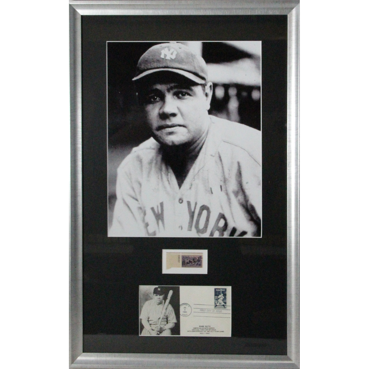 Babe Ruth Autographed Stamp First Day Cover Collage