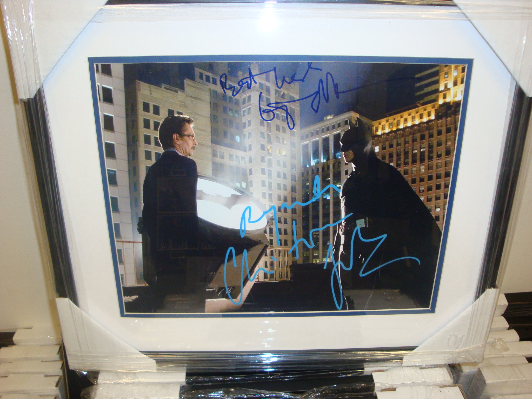 Christian Bale & Gary Oldman Batman Framed & Signed