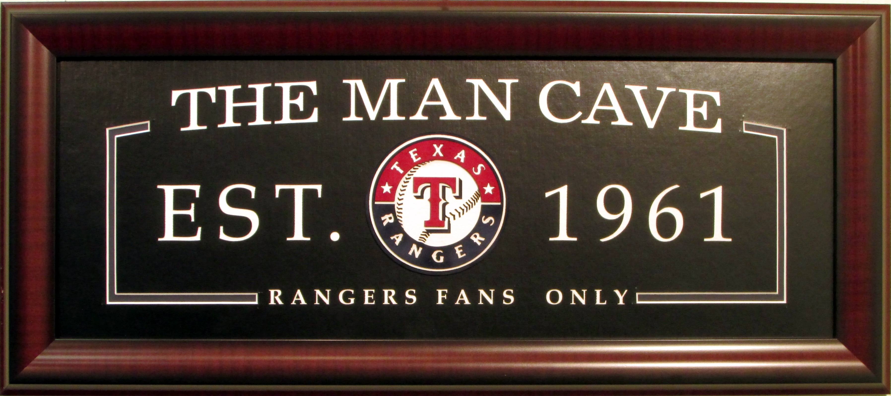 Texas Rangers Man Cave Sign