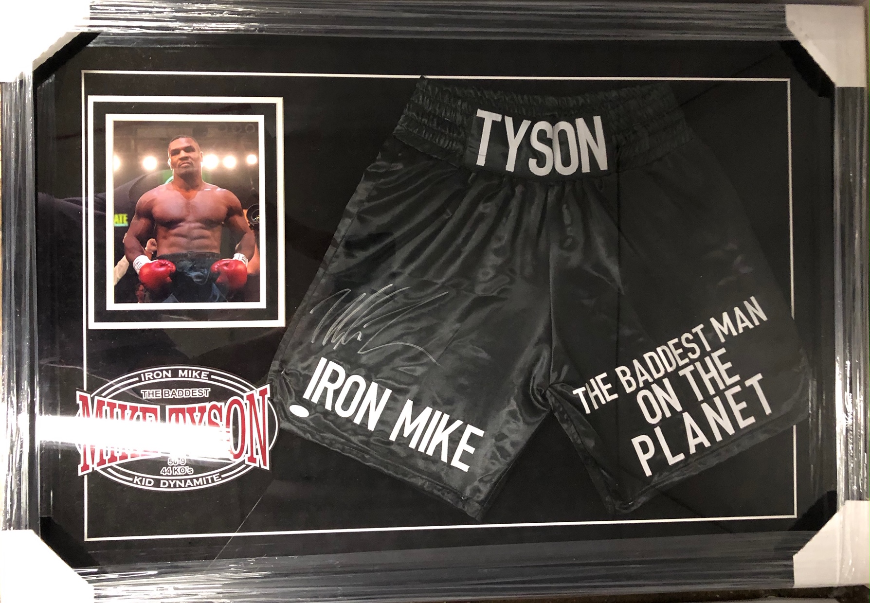 Mike Tyson Boxing Trunks with Custom Framing