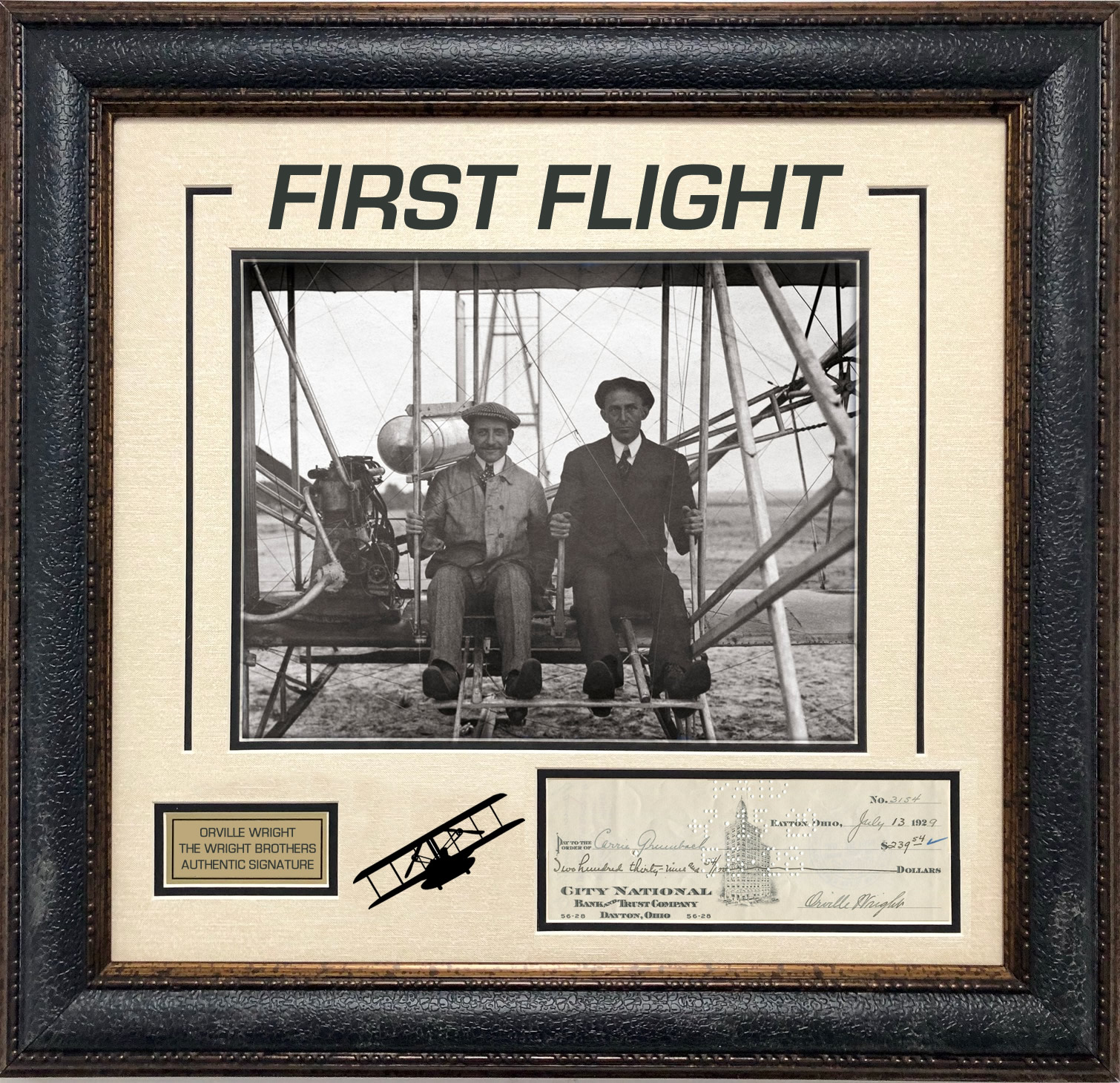 Orville Wright Hand Signed Check