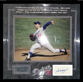 Sandy Koufax Hand Signed Tribute