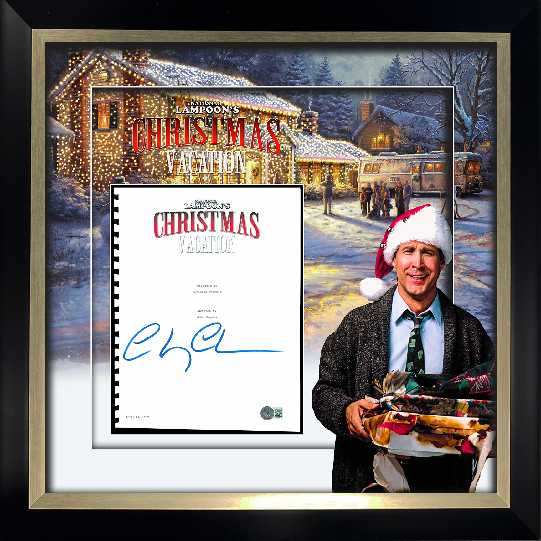 Chevy Chase "Christmas Vacation" Hand Signed Collage