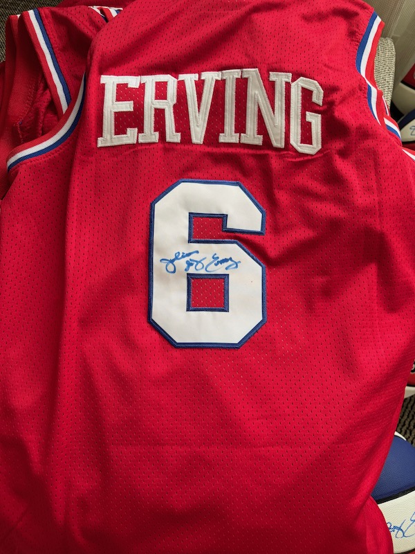 Julius Erving Hand Signed 76ers Jersey