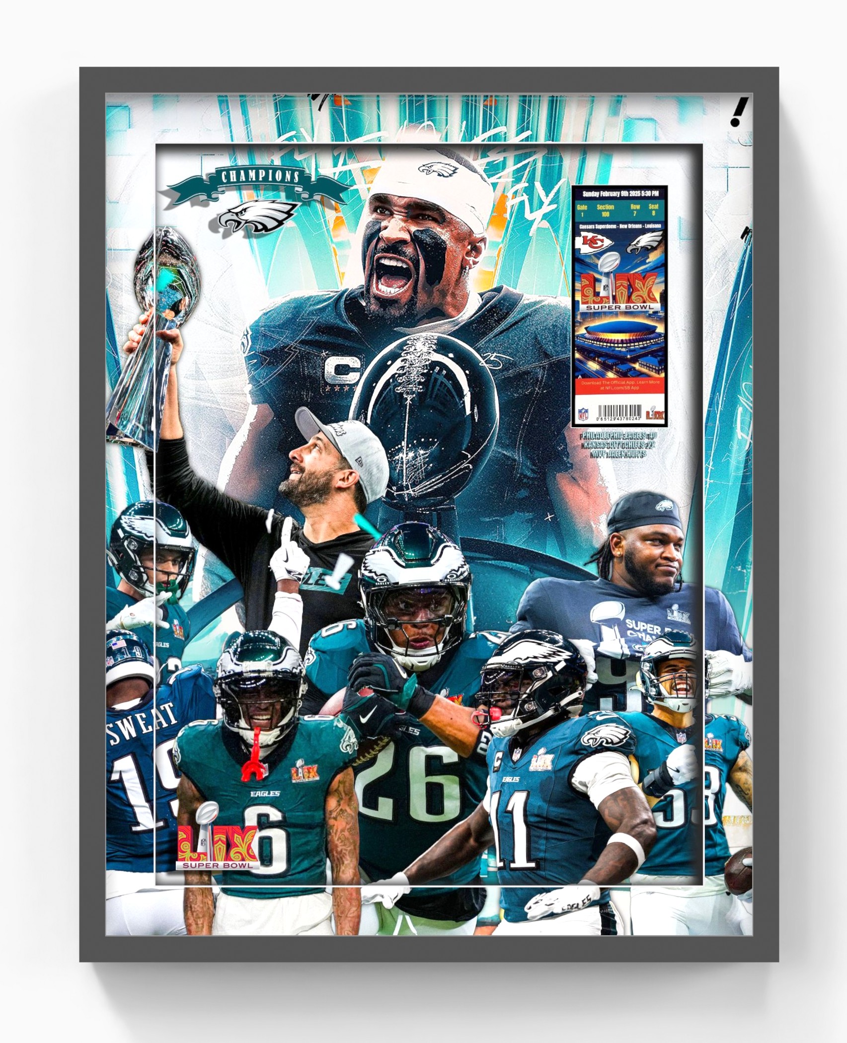 Philadelphia Eagles Super Bowl Champions Collage